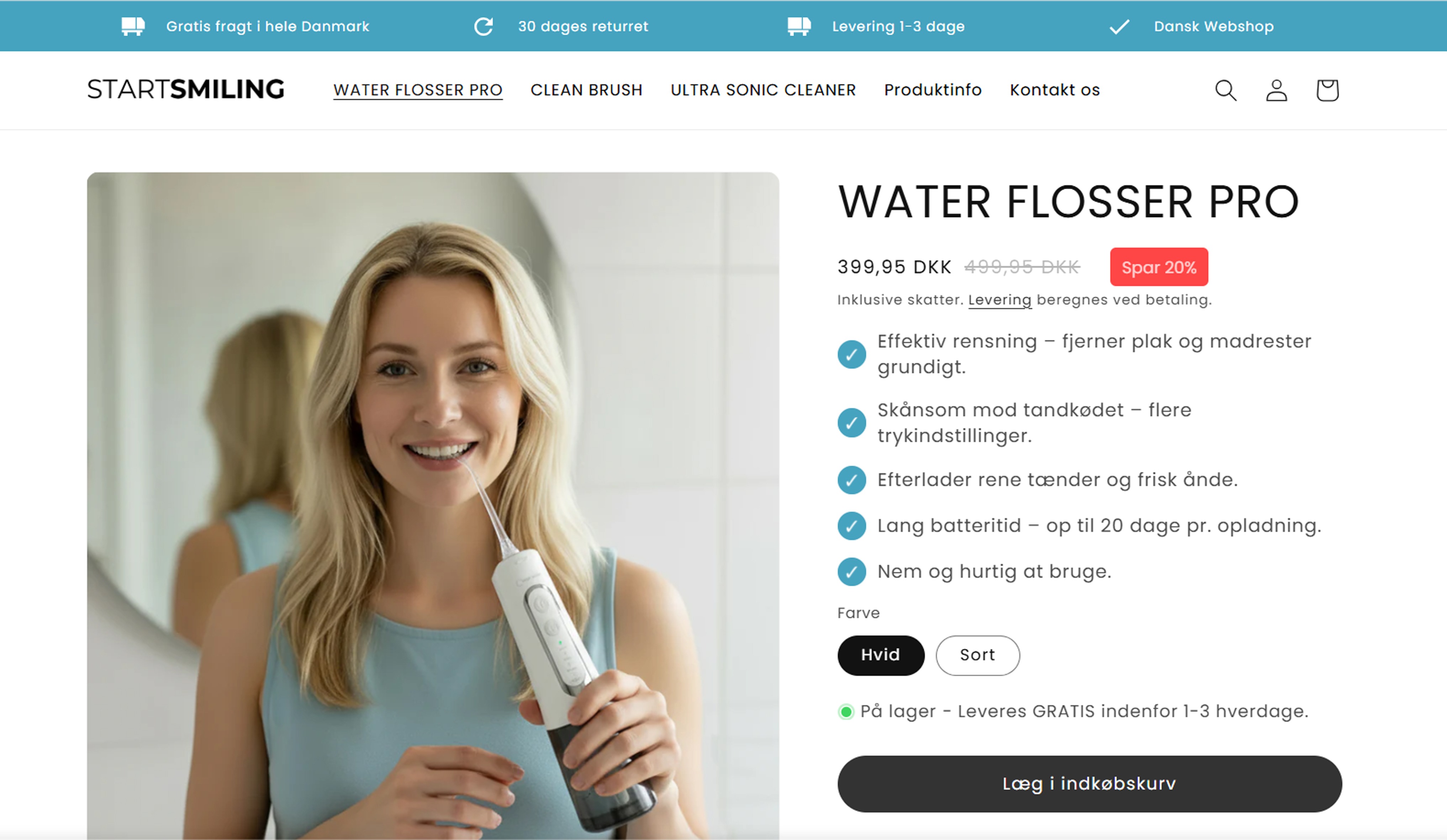 🦷 StartSmiling.dk – køreklart Shopify-projekt klar til skalering