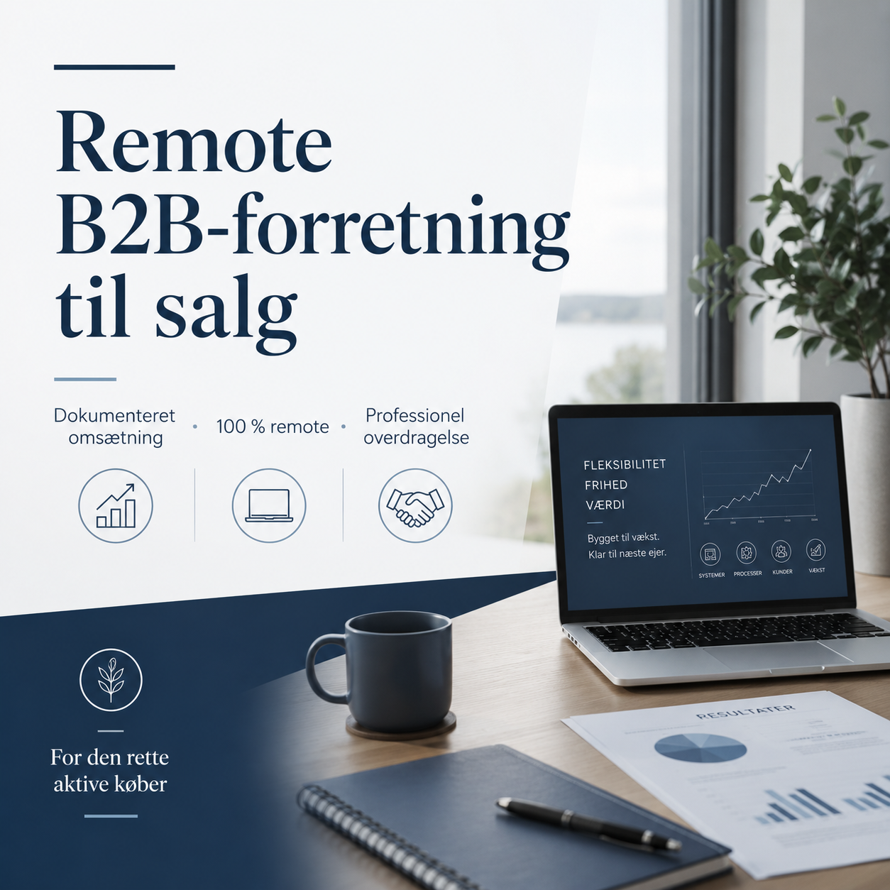 Remote B2B-forretning med dokumenteret omsætning sælges